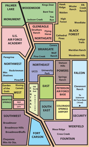 Colorado Springs Property Areas Map